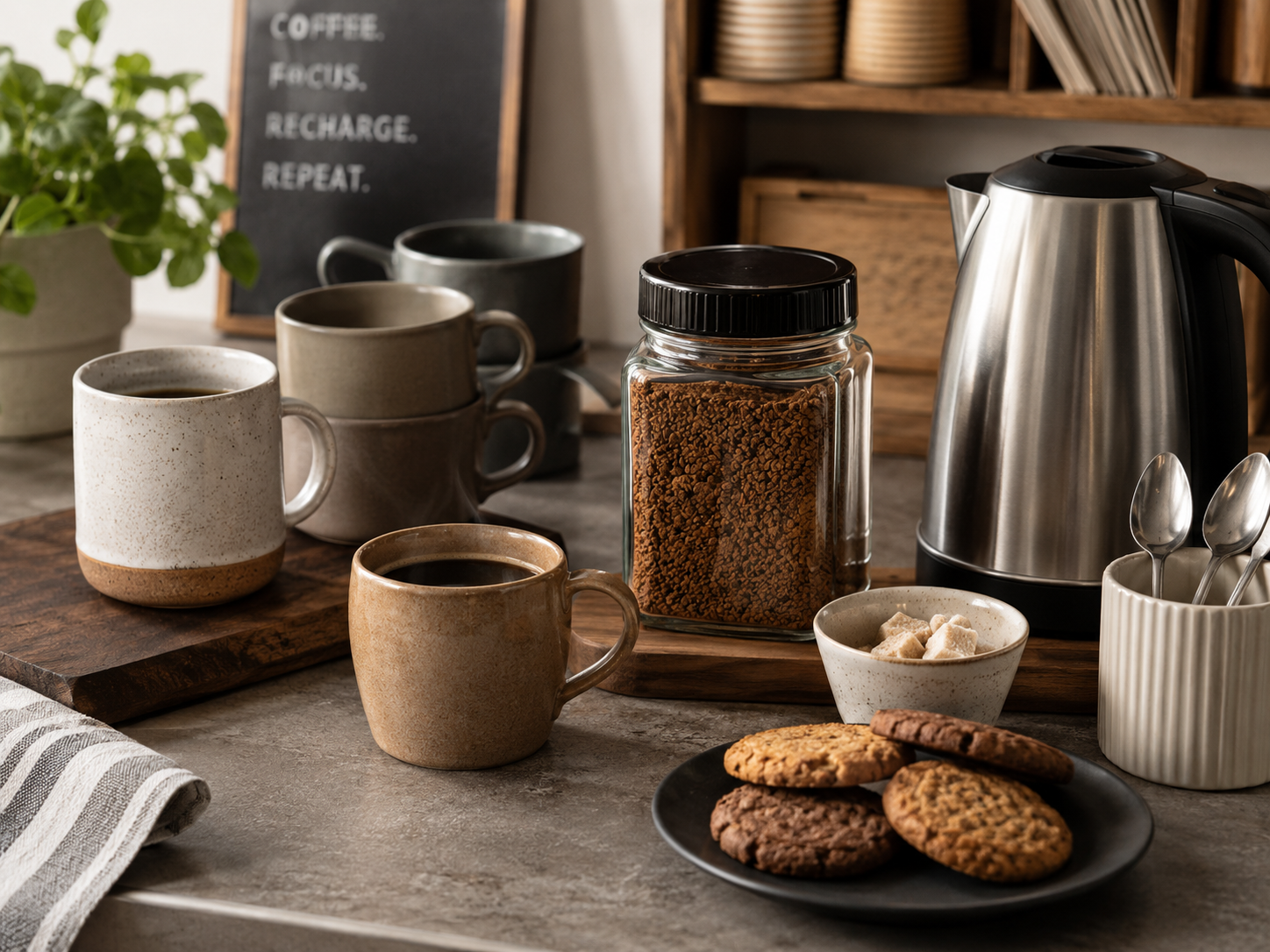 Alt text: Office coffee supplies available from Adomoo